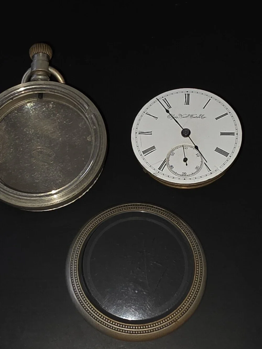 Antique 1890 Elgin 18s 7J Dueber Silverine Pocket Watch For Parts Repair